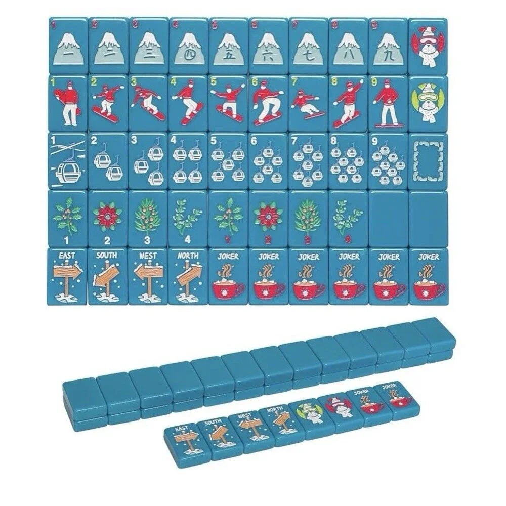 American Mahjong Tile Set with Carrying Bag and Accessories, 160 Acrylic Engrave